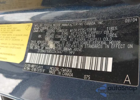 2005 Lexus Rx 330 from USA, damaged, VIN 2T2HA31U85C043447